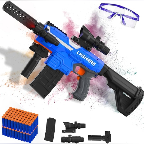 Toy Foam Blaster with Scope, Electric, Automatic with 120 Foam Darts, IR, Flashl - Picture 1 of 7